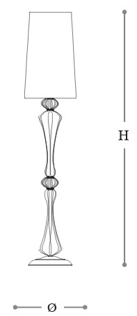 Dimensions of Olivia Opera Italamp Floor Lamp